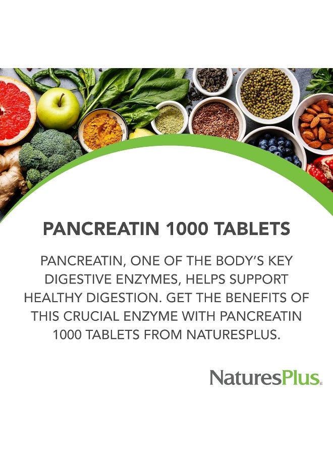 Nature's Plus Pancreatin - 1000 mg, 60 Tablets - Natural Digestive Enzyme Supplement for Gastrointestinal Support - Contains Amylase, Protease & Lipase - Gluten-Free - 60 Servings - Image 3